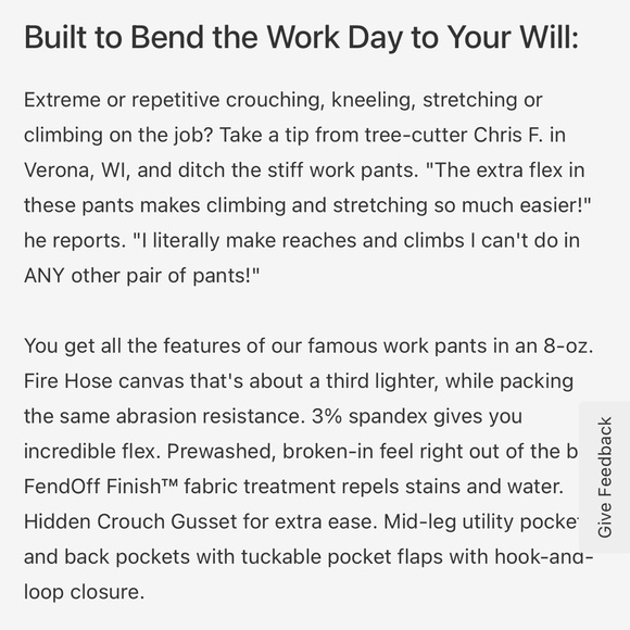 Duluth Trading Co Men’s Black Fire Hose Slim Fit Cargo Pants 36x32 Soft Black - Picture 14 of 14